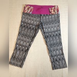 PrAna Capri Leggings Pink Black Women's Size  Medium